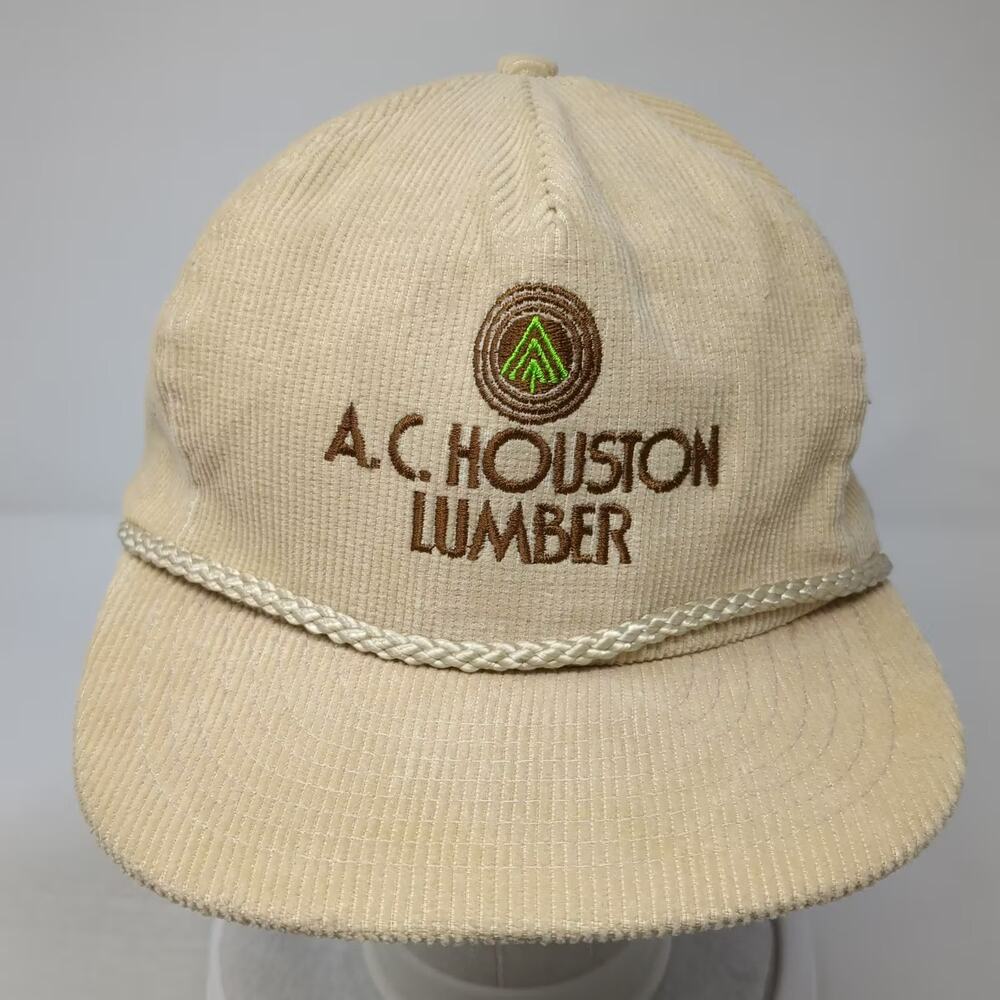 Nissin AC Houston Lumber 5 Panel Corduroy Rope Hat Beige Brown OSFM Snapback - Picture 2 of 9